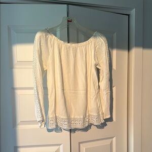 Elegant White Sanctuary Lace Trim Blouse
